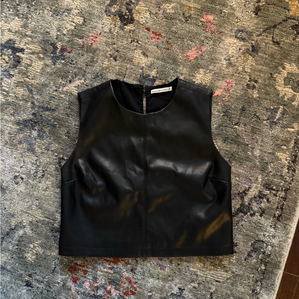 Abercrombie & Fitch Black Faux Leather Top